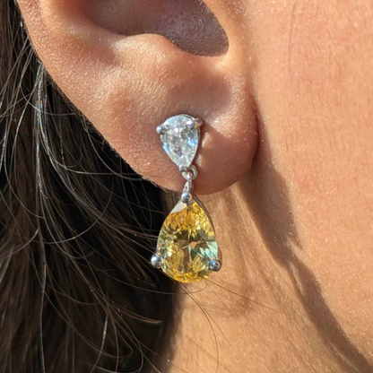 Celeste Pear Drop Silver Dangler