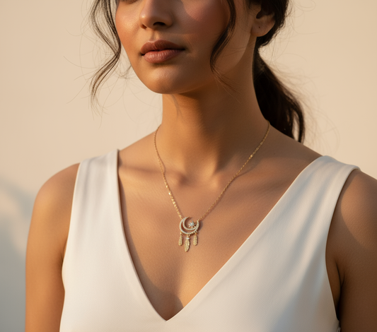 Celestial Dream Crescent Necklace