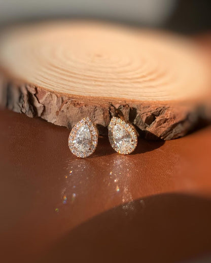 Halo Pear Studs