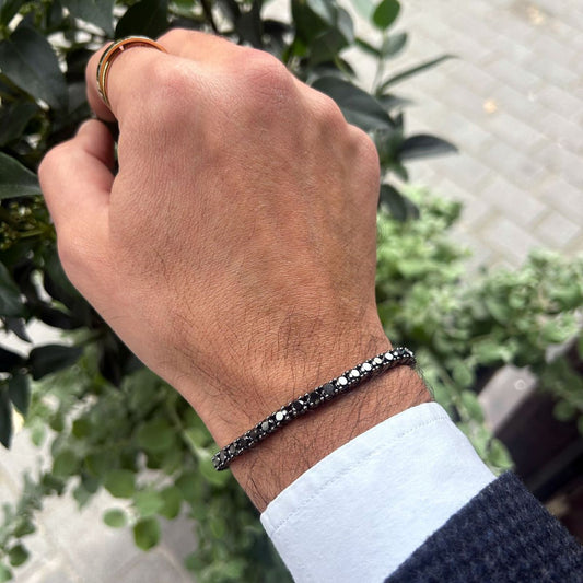 Unisex Black Zircon Tennis Bracelet