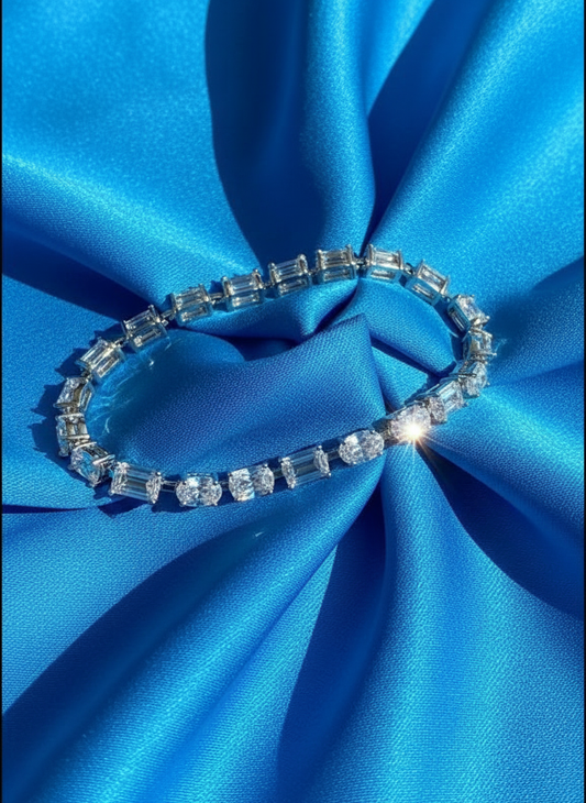 Baguette & Cushion-Cut Stone Bracelet