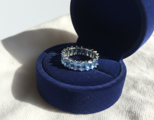 Blue Baguette Eternity Band