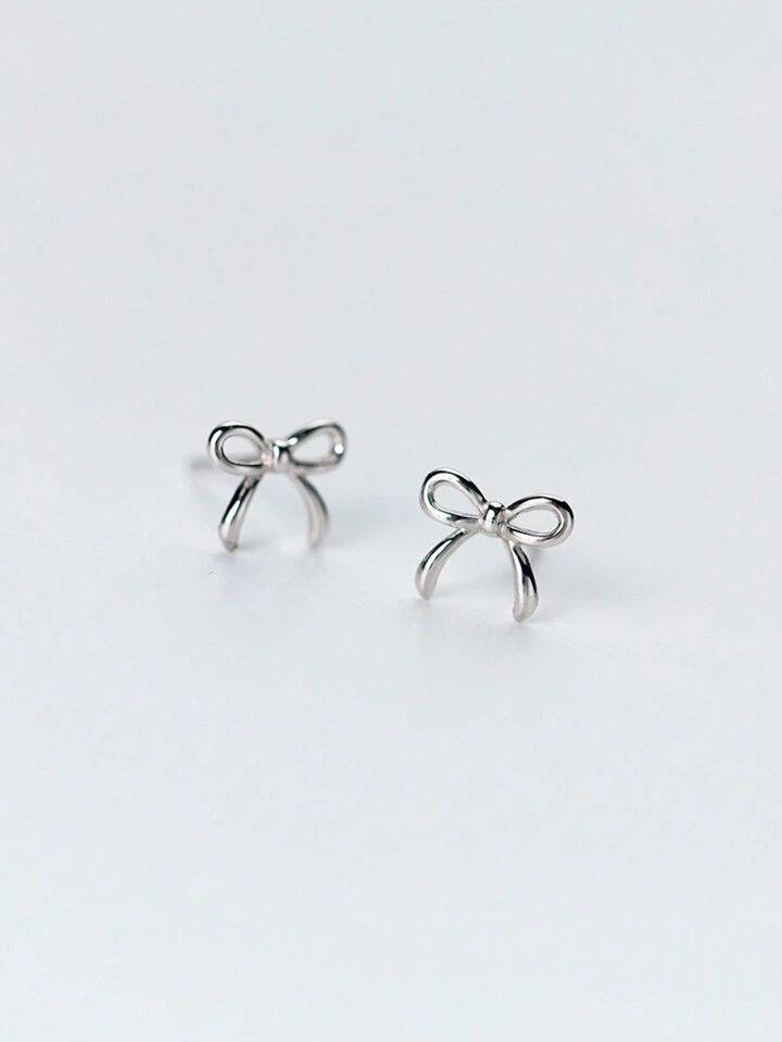 Bow Knot Silver Studs