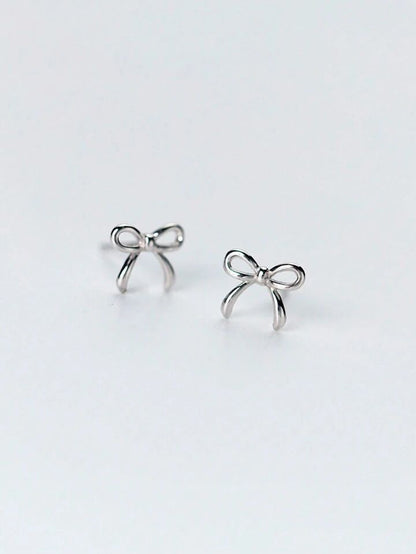 Bow Knot Silver Studs