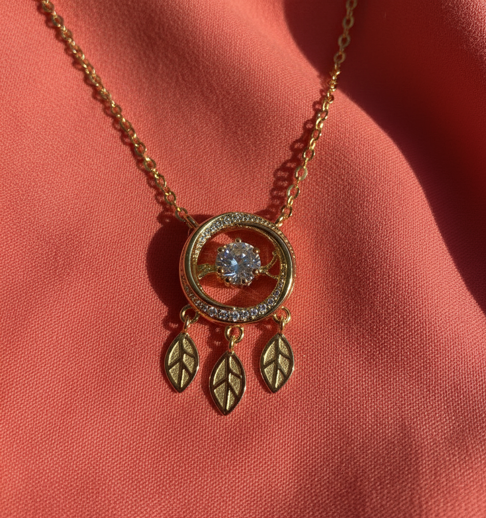 Golden Halo Dreamcatcher Pendant