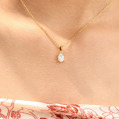 Solitaire Moissanite Neckpiece - 18kt Gold Plated