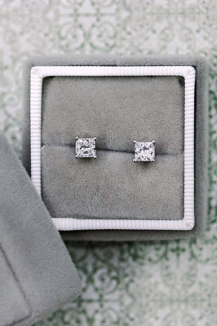 Radiant Square Solitaire Studs