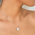Teardrop Halo Pendant & Earrings Set