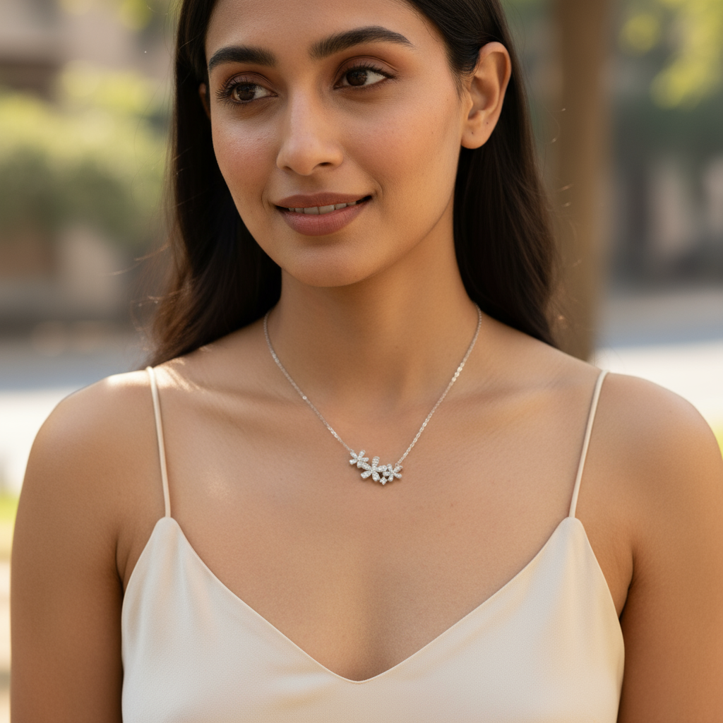 Starburst Petal Cluster Necklace