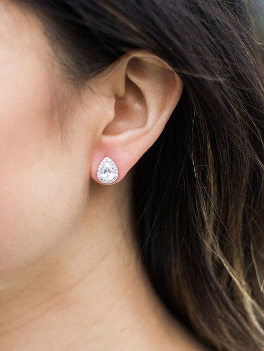 Halo Pear Studs