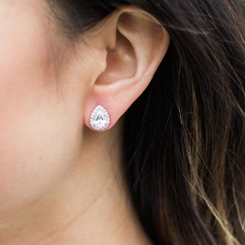 Halo Pear Studs