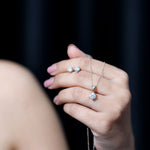 Round Solitaire Pendant & Earrings Set