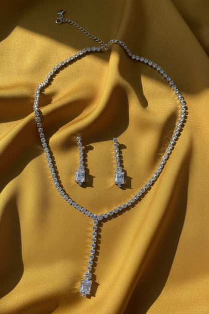 Sterling Lumina Radiance Necklace & Earrings Set