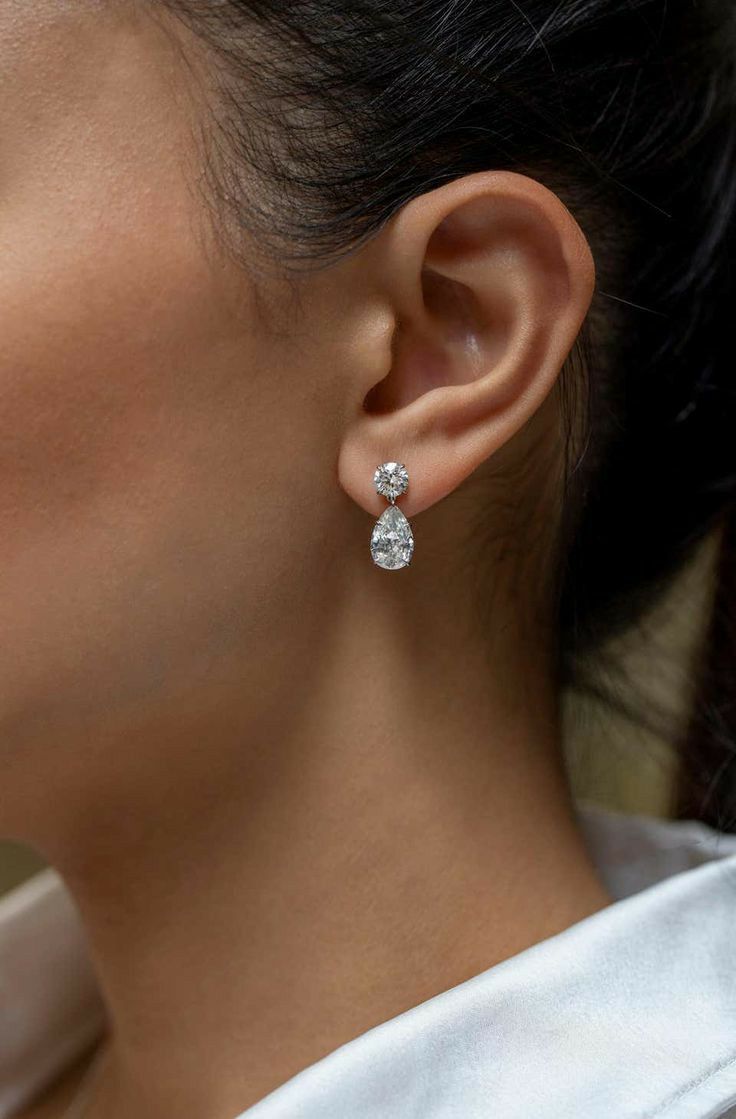 Pear Drop Silver Danglers