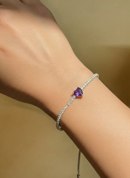 Heart Center Tennis Bracelet