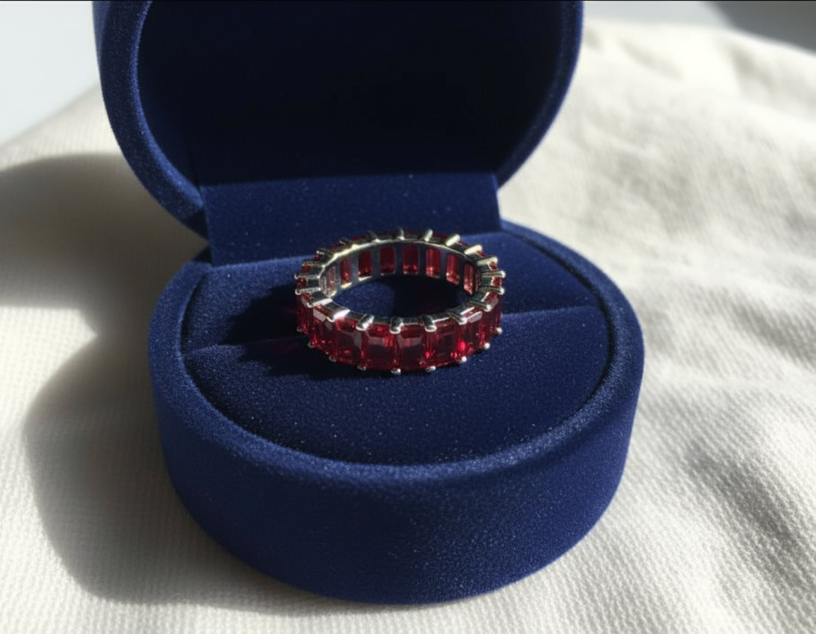 Blue Baguette Eternity Band