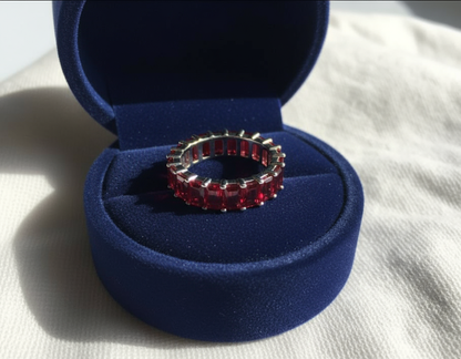 Blue Baguette Eternity Band