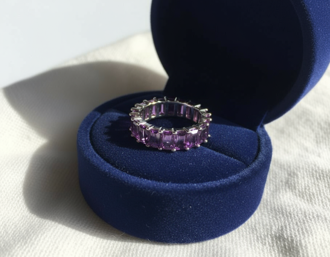 Blue Baguette Eternity Band