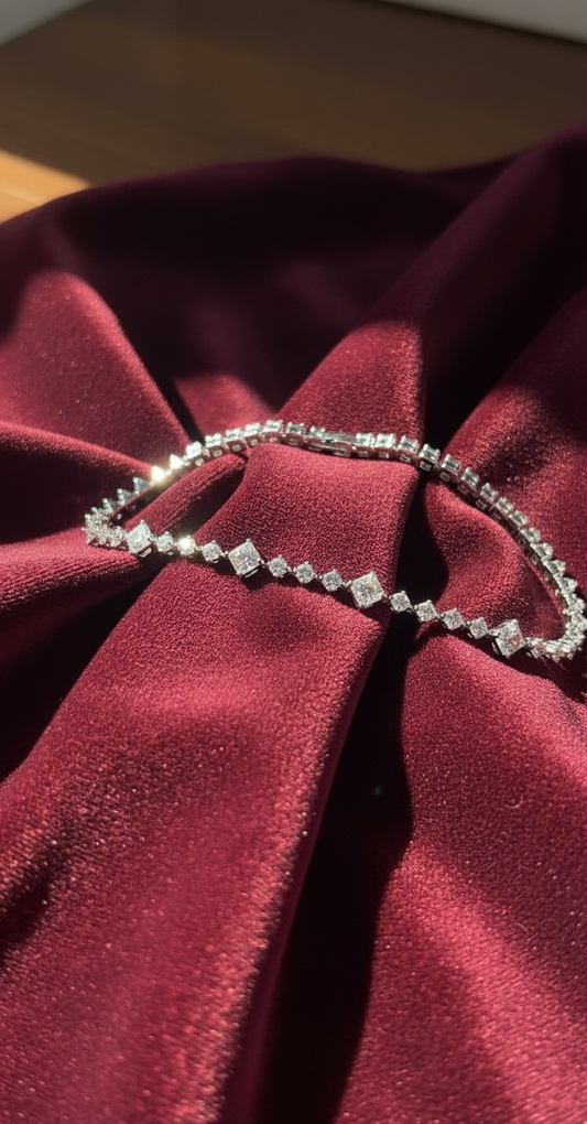 Princess Line Diamond Tennis Bracelet