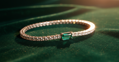 Emerald Centre Stone Tennis Bracelet