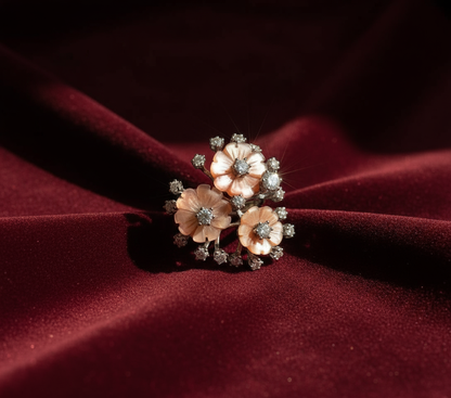 Blush Floral Diamond Cluster Ring