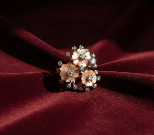 Blush Floral Diamond Cluster Ring