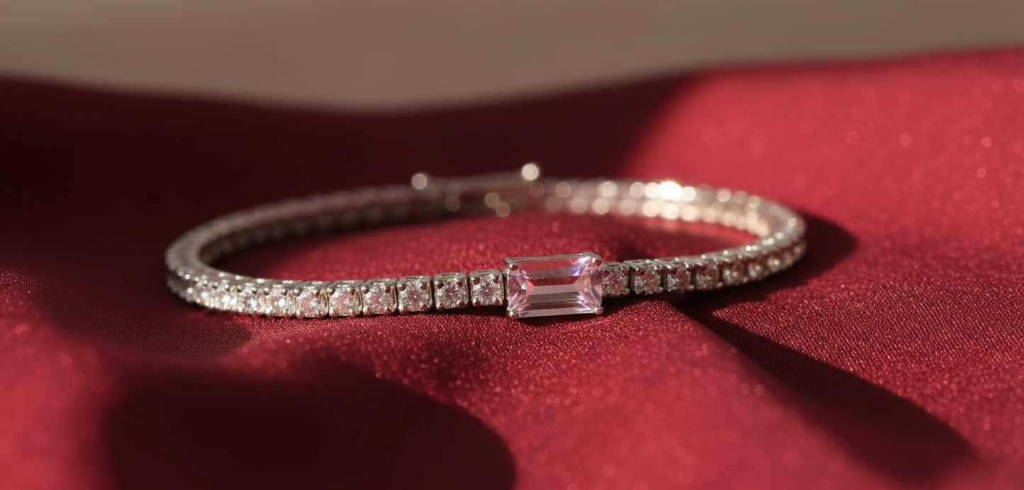 Emerald Centre Stone Tennis Bracelet