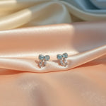 Aquamarine Bow Studs