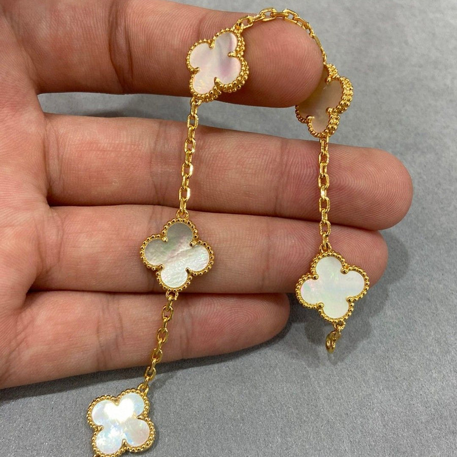 Opaline Clover Bracelet – White