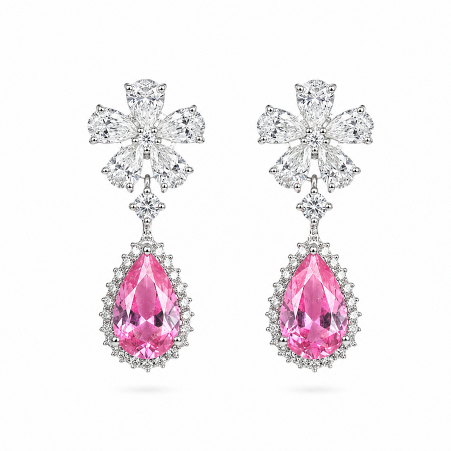Pink Teardrop Earrings