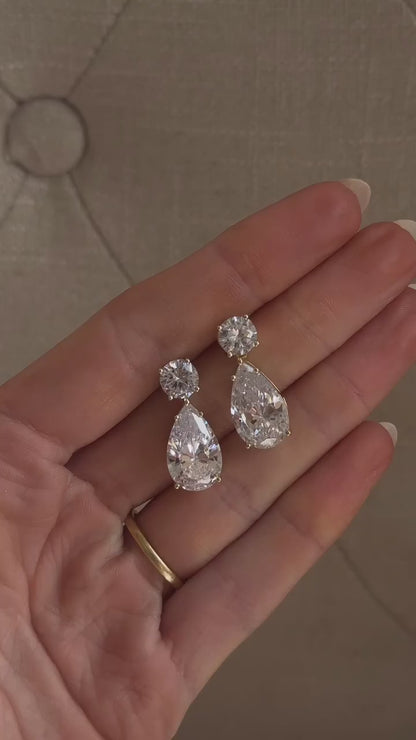 Pear Drop Silver Danglers