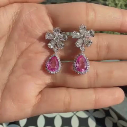 Pink Teardrop Earrings