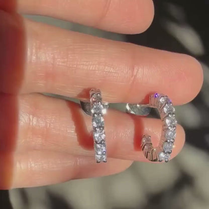 Classic Moissanite Open Hoops - Mini Match