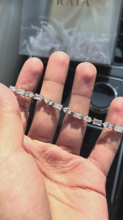 Baguette & Cushion-Cut Stone Bracelet