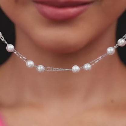 Dual Line Pearl Chain Bracelet