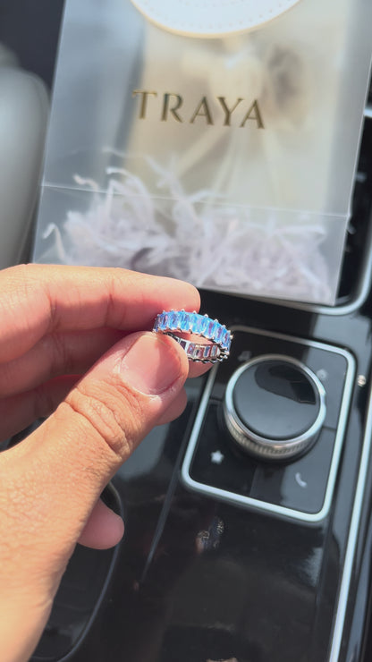 Blue Baguette Eternity Band