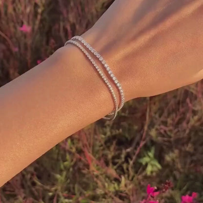 Silver Zircon Tennis Bracelet Mini Match