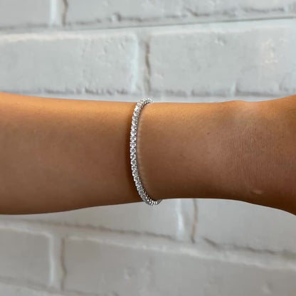 Silver Elastic Tennis Bracelet