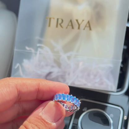 Blue Baguette Eternity Band