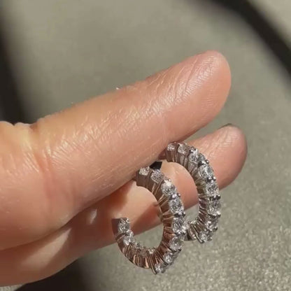 Classic Moissanite Open Hoops - Mini Match