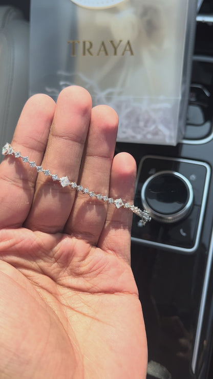 Princess Line Diamond Tennis Bracelet
