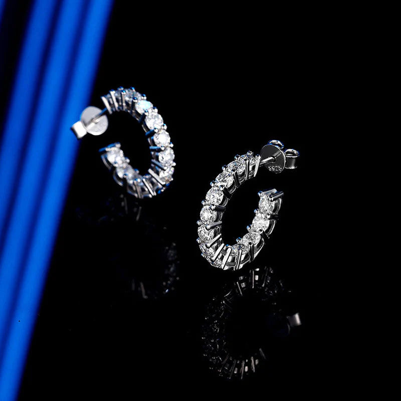 Classic Moissanite Open Hoops