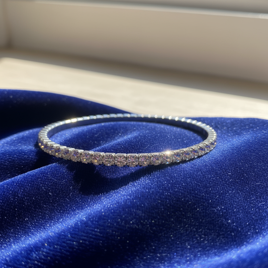 Silver Elastic Tennis Bracelet